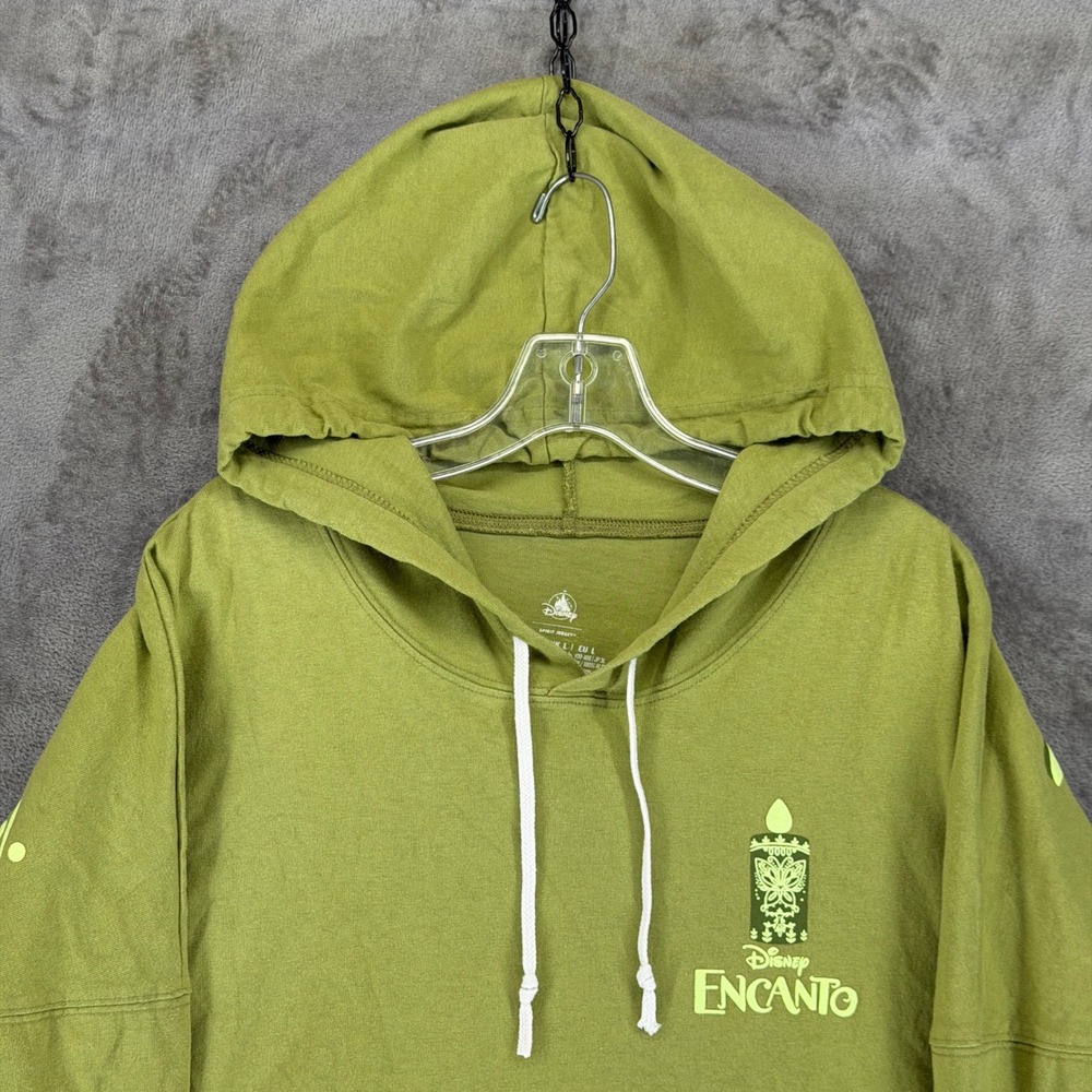 Disney Spirit Jersey Encanto Bruno Hoodie Olive Green Cotton Mens Large L - Picture 2 of 12